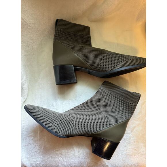 Everlane Green Stretchy Knit Heeled Boots Women's 8 - Picture 4 of 7